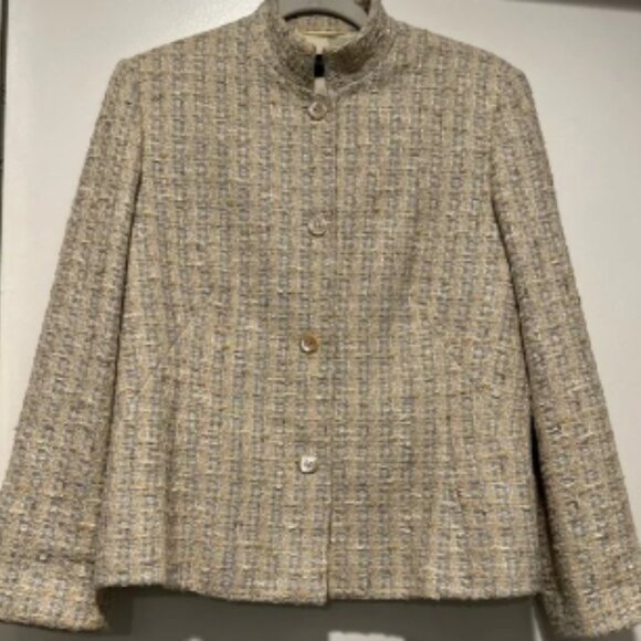 Luciano Barbera Cream Tweed Jacket - Picture 1 of 6